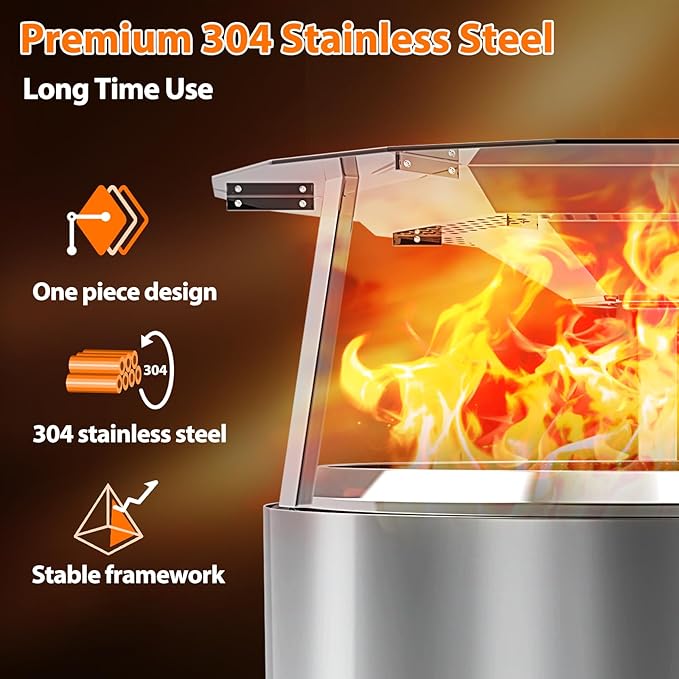 Heat Deflector for Solo Stove Yukon 1.0 & 2.0 – 27" Fire Pit Heat Diffuser Accessory, Heavy-Duty 304 Stainless Steel, Outdoor Heat Deflector with Spark Guard – Solo Stove Yukon Accessories