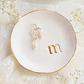 COLLECTIVE HOME - Ceramic Jewelry Tray, Decorative Trinket Dish for Rings Earrings Necklaces Bracelet Watch Keys, Birthday Mother's Day Christmas Gift for Women, 4.75", White Surface (M)