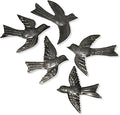 It's Cactus Set of 5 Small Birds Flying, Decorative Bird, Metal Wall Hanging Ornaments, Haitian Recycled Figurines, Nature Inspired 4 x 5 Inches