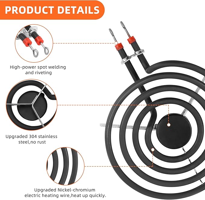 MP22YA Electric Stove Top Burner Replacement Include 2*MP15YA 6" &2*MP21YA 8" &330031 Surface Element Receptacle Kit Compatible for Whirl-pool Ken-more Cro-sley May-tag Kithcen-aid etc Stove by MIFLUS