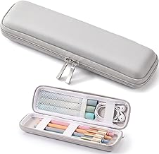 Mudder Hard Shell Slim Pencil Case Small Pen Bag Stylus Case Holder EVA Waterproof Pocket Protectors Organizer for Fountain Pen Headphones Traveller Adults(Gray)