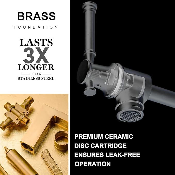 Lava Odoro Pot Filler Faucet Brushed Nickel, Modern Two-Attachment Pot Filler Wall Mount Two Handle Folding Kitchen Faucet with Dual Joint Swing Arm, Spot-Resist Stainless, PF312-BN