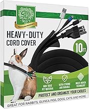 Small Pet Select Heavy Duty Cord Cover - Black, 10ft - Ultra Durable Electrical Cable and Wire Protector for Rabbits, Dogs, Cats and Other Pets - Cord Management and Animal Protection
