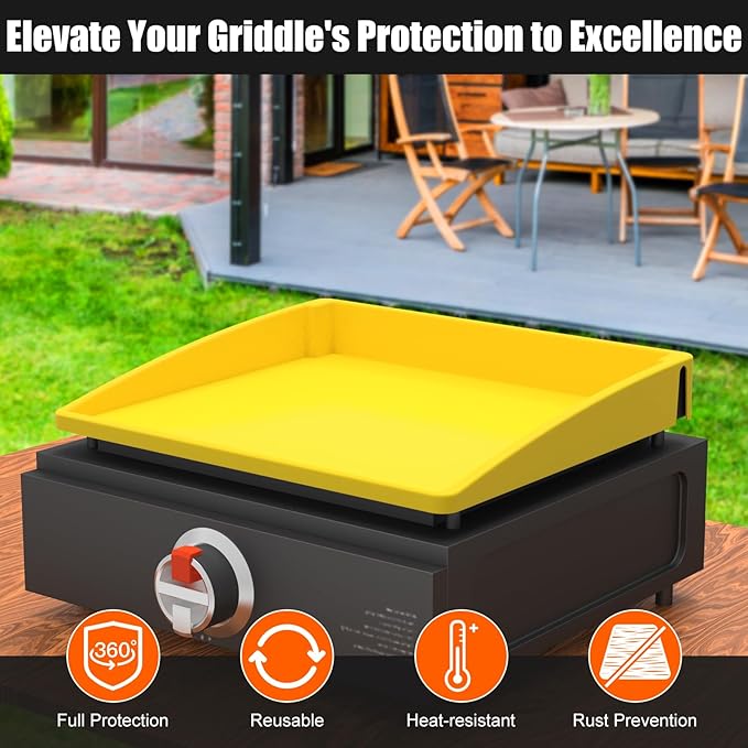 Silicone Griddle Mat Cover for Blackstone - 17 Inch True All-Encompassing Coverage Heavy Duty Food Grade Grill Buddy Mat, All Season Cooking Surface Protective Cover