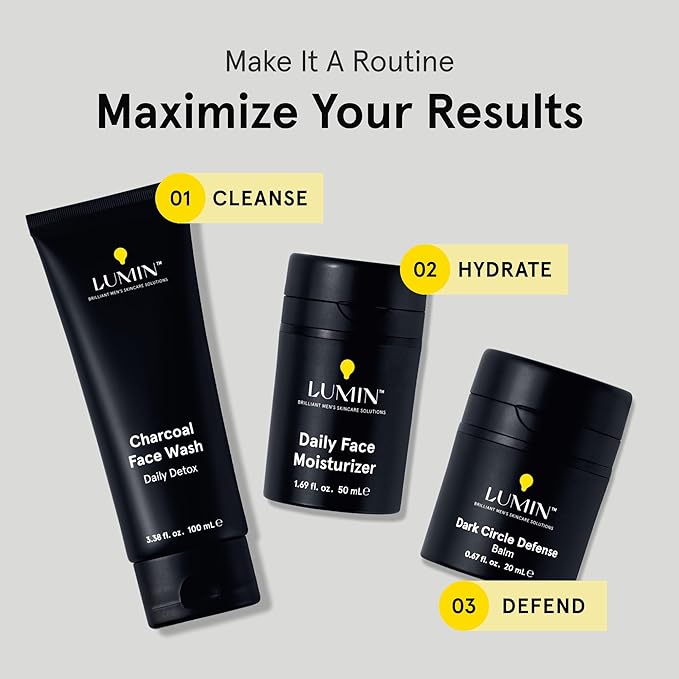 Lumin Charcoal Face Wash for Men – Daily Detox Cleanser, Hydrating Face Wash, Gently Removes Dirt & Oil, Unclogs Pores, Exfoliates, Refreshing Skincare for All Skin Types, 3.4oz