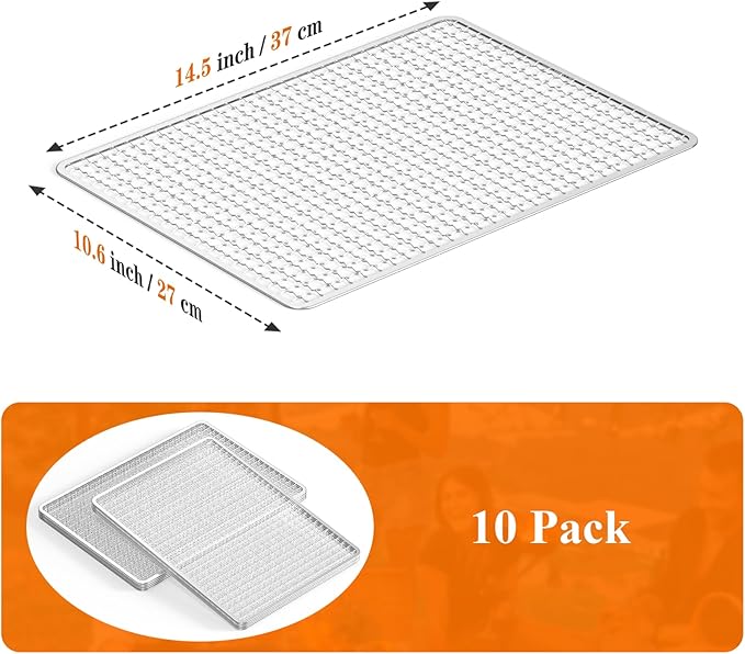 Grill Topper - Grill BBQ Disposable Grill Grates, 10 Pack Grill Mesh for Outdoor Grill Disposable Grill Topper Prevent Food from Falling Through Grill Grates - 14.5x10.6 Inch