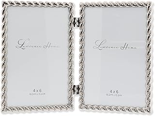 Lawrence Frames Metal Frame, Rope Design, Silver, 4x6 Double