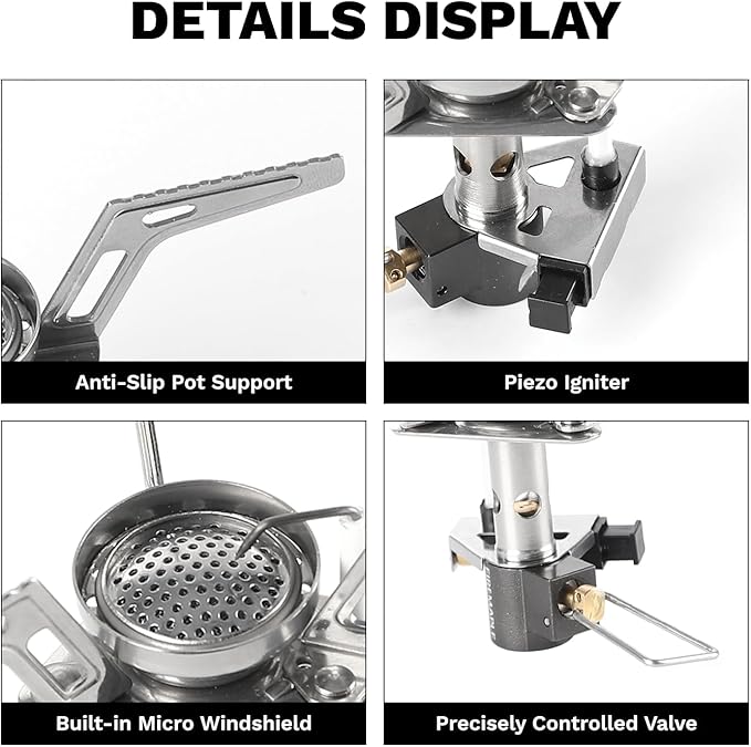 Fire-Maple Torch Gas Stove – Ultralight Backpacking Camping Stove, Built-in Piezo Ignition, Stainless Steel & Aluminum Alloy, Compact & Portable, Ideal for Hiking & Outdoor Cooking