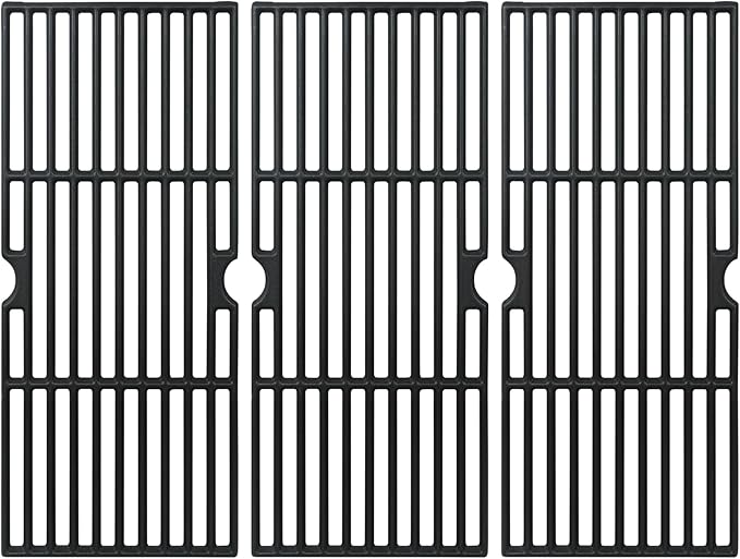 CANDANA Grill Grates for Charbroil Advantage 463344116 463250509 463340516 463343015 463240015, Cast Iron Cooking Grate for for Char-Broil Gas2Coal 463370516 G467-0002-W1, 3Pack