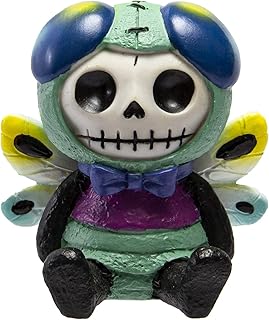 Furrybones Summit Collection Dragonfly Tombo Figurine Decorative Signature Skeleton in Colorful Dragonfly with Cute Wing