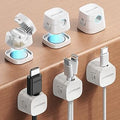 JOYROOM Detachable Magnetic Cord Organizer w/Secure Snap-Lock, 2-in-1 Adhesive& Magnetic Cable Clips, Auto-Fit Spring Management for φ1.5~8mm Cables, Under Desk Nightstand Home Office Car Wire Keeper