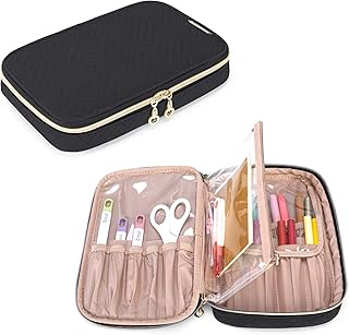 Yarwo Carrying Case Compatible with Cricut Tools Set, Accessories Organizer Bag for Craft Pens and Basic Tools, Black (PATENTED DESIGN)