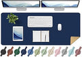 Large Desk Pad, 47.2'' x 23.6'', Office Desk Mat, Computer Mat for Desk, Leather Desk Pad Protector, Sewing Desk Blotter, Desktop Writing Pad for Office/Home/Decor Dark Blue