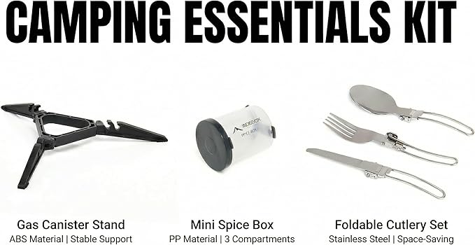 widesea 8PCS Camping Cookware Mess Kit Backpacking Outdoor Lightweight with Pot Pan Tableware
