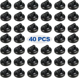 Magnetic Cable Zip Tie Mounts Clips Multipurpose Zip Ties Mount Base Holder Black Wire Cable Holder Mount Wire Clips Management for Home Office Marine Electrical Wiring (Black, 40 Piece)