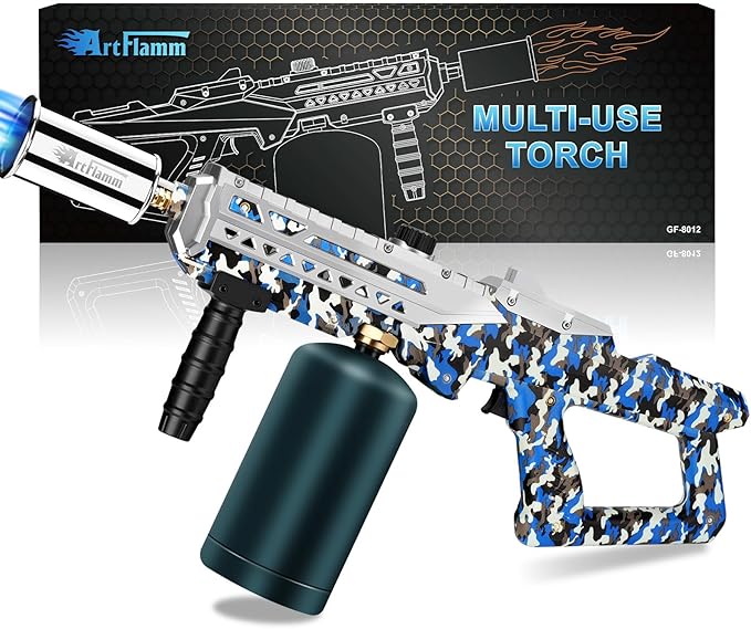 ARTFLAMM Propane Gun Torch - Powerful Grill & Cooking Blower Torch - Culinary Torch Sous Vide - Adjustable Flamethrower for BBQ, Campfire, Charcoal Wood Grills Lighter(Tank Not Included)