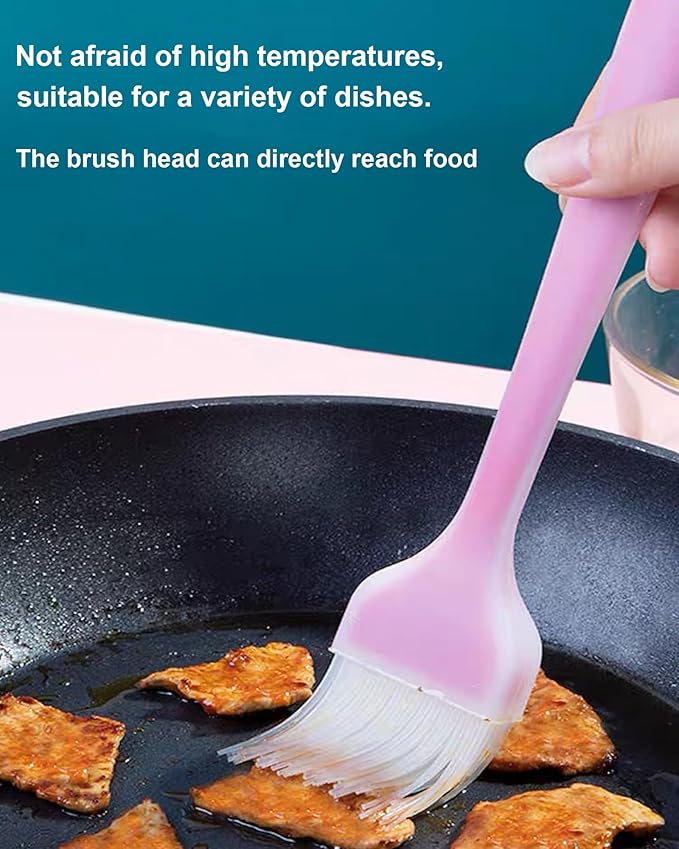 Pastry Brush Silicone Basting Brush for Cooking,2PCS 10+8 in Heat Resistant Food Brushes for Baking, Grilling, Cooking and Spreading Oil, Butter, BBQ Sauce, or Marinade (Red)