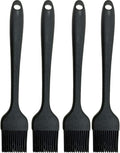 Pastry Brush-Silicone Basting Brush for Cooking,Heat Resistant Food Brush for BBQ,Food Grade Silicone Brush for Grill Baking/Spreading Marinade/Sauce/Oil/Egg/Kitchen Brushes for Cooking(4 Pc,Black)