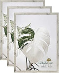 12x16 Picture Frame Grey 3 Pack, Poster Frames 12 x 16 without Mat for Wall, Horizontal or Vertical Wall Mounting
