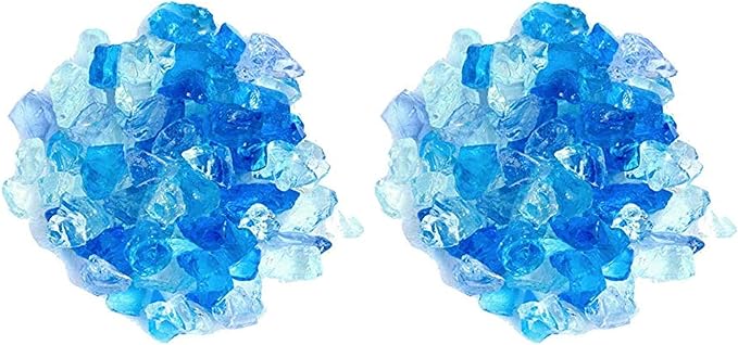 Hiland RGLASS-BB Pit Fire Glass i n Bahama Blend, Extreme Tempature Rating, Good for Propane or Natural Gas, 10 Pounds, 10 lb (Pack of 2)