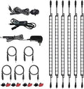 LED Safe Lights Motion Activated, (6) 12" Linkable Light Bars + Motion Sensor + Rocker Switch + UL Power Adapter Cabinet Lighting for Gun Safe, Locker, Closet, 6000K White