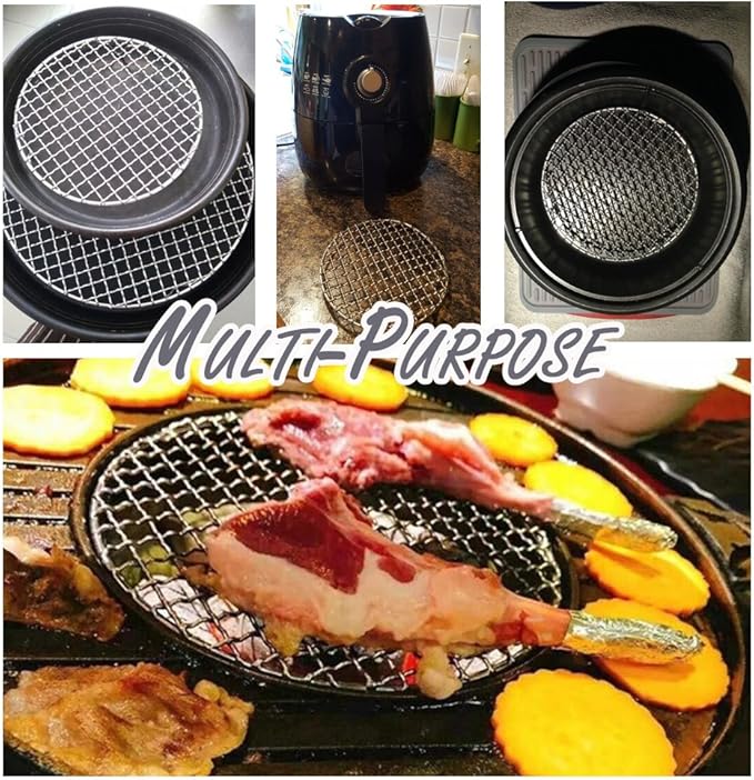Cooking Rack with Legs Round 304 Stainless Steel Dia 5.9" Heavyweight Straight Wire Steaming Cooling Barbecue Rack/Carbon Baking Net/Grill/Pan Grate (150mm/5.9")