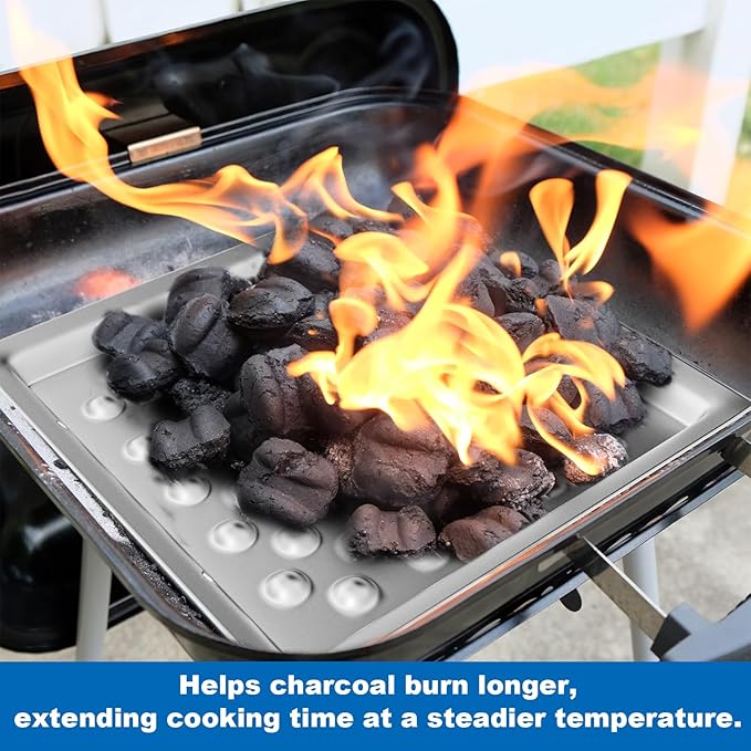 Carbon Steel Ash Pan for Americana Walk-A-Bout, Swinger, Sizzler, and Traveler Charcoal Grills, Replacement Parts for 1040.8.001,2 Pack