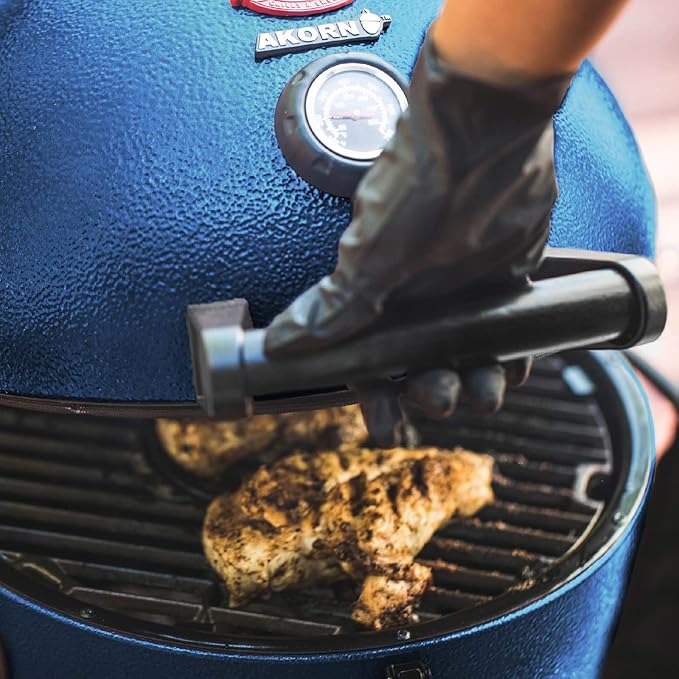 Char-Griller® AKORN Jr Charcoal Grill and Smoker Ceramic Smokin' Stone Accessory for Low-and-Slow Indirect BBQ Smoking Methods in Ivory, 11.75" L x 11.75" W, .75" H, Model 6211