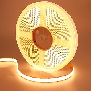 GOMING 32.8ft(10M) 24V Double Row COB LED Strip Light Warm White 3000K 6000LEDs CRI 93+ 20000lm Uniform Glow Dotless IP20 Not Waterproof Flexible LED Tape Lights for DIY Home Decor(No Power Supply)