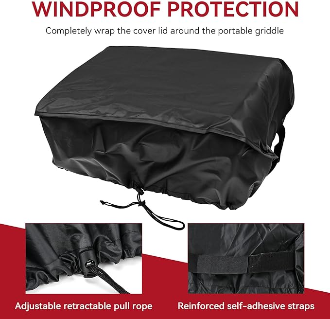 22" Griddle Cover for Blackstone 22 inch Tabletop Griddle with Hood 1813, Waterproof Grill Cover, Portable Camping Outdoor BBQ Flat Top Gas Grill Accessories, Black