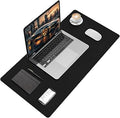Black Desk Mat, 31.5"×15.7" Desk Matt for Desktop, Waterproof Keyboard Pad, Computer Mats for Desktop, Large Mouse Pad, Non-Slip Computer Mat for Office Home - Black
