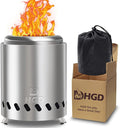 HGD Tabletop Fire Pit, Smokeless Firepit Outdoor, Mini Fire Pit for with Carry Bag for Camping Backyard Patio Garden Picnic, Silver