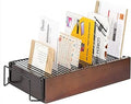 JACKCUBE Design Wood Monthly Office Desktop Bill & Mail & File Organizer Storage with Steel Divider Holder 31section, Entryway or Printer table Living room Kitchen (MK487A)