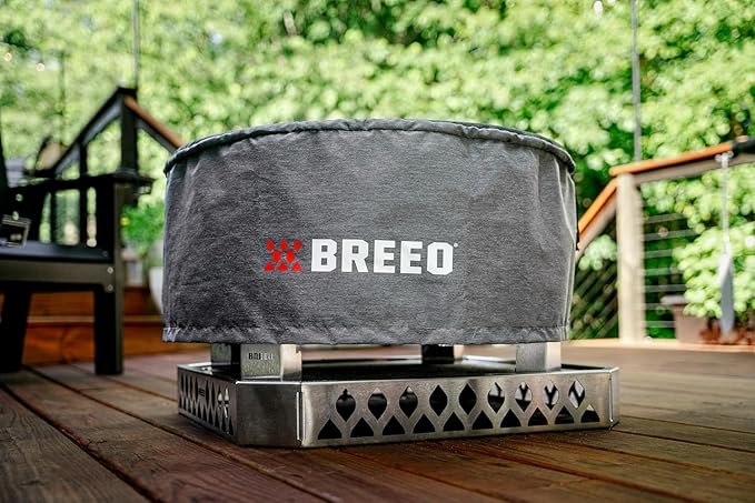 Breeo X Series Fire Pit Cover for X30 (27.5") - Round Fire Pit Cover - Marine Grade Water-Resistant Cover w/ anti-sag support - Durable Fire Pit Shelter
