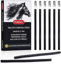 PANDAFLY Willow Charcoal Sticks, Soft, Black Artist Vine Charcoal for Artists, Beginners, Students, Great for Sketching, Drawing, Shading and Fine Art, 5-7mm, 25 Pack