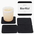Graf Lantz - Bierfilzl Merino Wool Square Coasters Set of 4 - Black (4"x4"x5mm) - Absorbs 30% of Weight - Natural German Wool - Heat Resistant, Sustainable, Reusable - Home Decor, Coffee Table Decor
