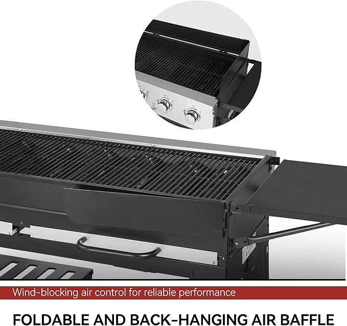 Royal Gourmet Event 8-Burner BBQ Propane Gas Grill with Cover, Picnic or Camping Outdoor
