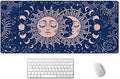 SSOIU Large Mouse Pad, Astrology Desk Mat for Desktop, Women Girls Waterproof Gaming Mousepad, Crescent Moon and Sun Computer PC Laptop Protector Writing Pads for School Office Home 35.5" x 15.7"