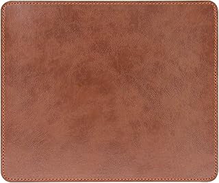 Non-Slip Rubber Base Leather Mousepad for Laptop Computer PC Personality Desings Gaming Mouse Pad Mat 9.45 X 7.87 inch (Leahter Mouse Pad-Coffee, 9.45 X 7.87 inch)