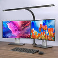 Quntis LED Desk Lamp, Eye-Care Architect Clamp Desk Lights for Home Office, 31.5'' Wide Bright Office Lighting with Auto-Dimming, Dimmable Table Light, 2H Timer Task Lamp for Workbench Monitor Drawing