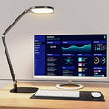 LitONES LED Desk Lamp for Home Office, Professional Eye-Caring Diffused Desk Light, 3 Color 10 Brightness Computer Light, Dimmable Office Lamp with Memory & Timer Func, Metal Swing Arm Table Lamp