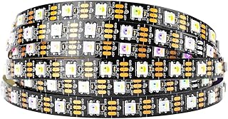 BTF-LIGHTING RGBW RGB+Warm White SK6812 (Similar WS2812B) 4 Colors in 1 LED Strip Individually Addressable 16.4ft 60Pixel/m 300LED Light Dream Color IP30 DC5V Black PCB (No Adapter or Controller)
