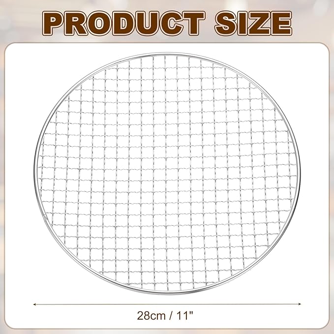 uxcell Stainless Steel Cooling Racks,11 Inch Round BBQ Grill Net Steaming Rack, Oven & Dishwasher Safe, for Baking Grilling Roasting Silver
