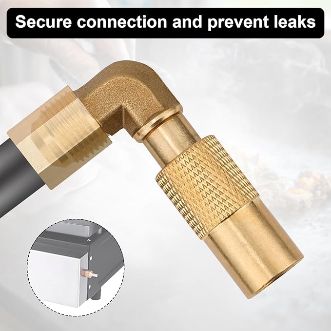 Gosknor Propane Elbow Adapter for Blackstone, Brass 3/8" Male Flare RV Propane Elbow Adapter Conversion Fitting Low Pressure Compatible with Blackstone 17in and 22in Tabletop Camping Griddles