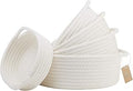 NaturalCozy 5-Piece Round Small Woven Baskets Set– Cotton Rope Baskets for Organizing! Montessori Toys, Fruits Remotes Key Tray Bowl for Entryway Desk, Shallow Catchall Home Décor, Cat Dog Bin Gift