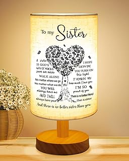 Sisters Gifts from Sister, to Sister Fabric Table Lamp, Sister Mothers Day Birthday Graduation Gifts for Sister, Bedside Table Lamp Gifts for Sisters from Sisters Adult