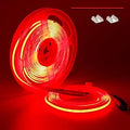 YUNBO 12V COB LED Strip Light Red 16.4ft Bright Dotless Self Adhesive High Density 480LEDs/M Flexible Cuttable Indoor Use IP20 LED Tape Light for Cabinet Home DIY Lighting Projects