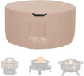Kovshuiwe Round Fire Pit Cover-600D Fabric Waterproof and Resistant Material, Fits Outdoor For 34-36 Inch Fire Pit /Table Cover, Patio Fire Bowl Cover-36"DIA x 20"H, Khaki