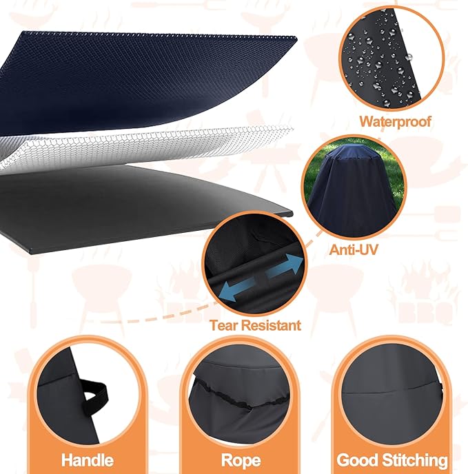 Fire Pit Heater Cover for Cuisinart COH-600 Chimenea Propane, 31"x 31"x 48" Cuisinart CHC-601 Chimenea Waterproof Snowproof Heater Cover, 600D Patio Heater Covers