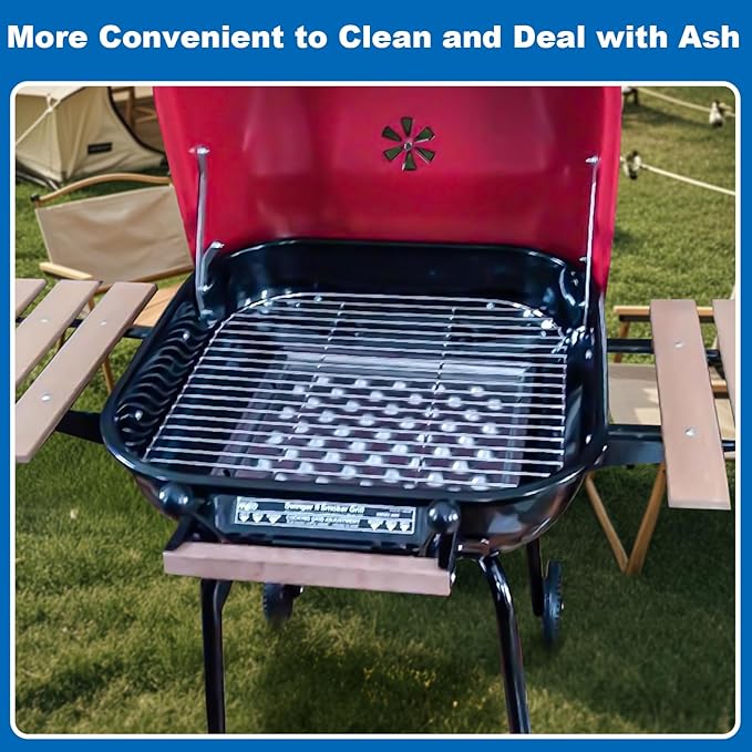 Carbon Steel Ash Pan for Americana Walk-A-Bout, Swinger, Sizzler, and Traveler Charcoal Grills, Replacement Parts for 1040.8.001,2 Pack